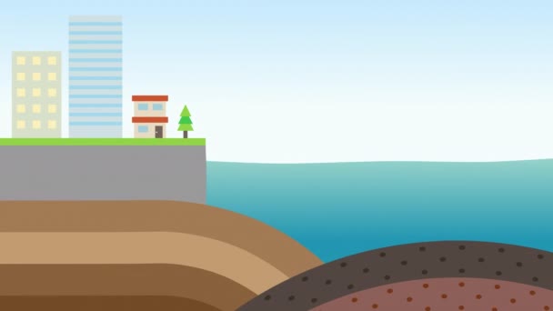 地震メカニズムの簡単なアニメーション 4K解像度 — ストック動画