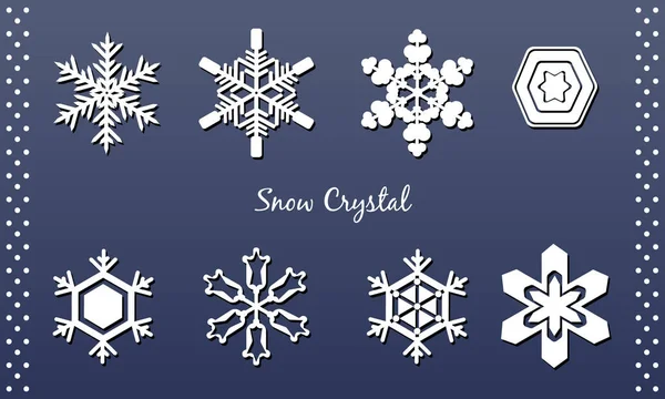 Ilustración Vectorial Cristales Nieve — Vector de stock