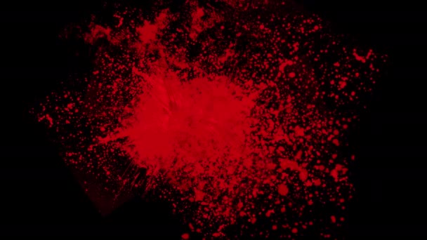 Salpicadura Sangre Película Efecto Salpicaduras Pared Fondo Transparente — Vídeos de Stock