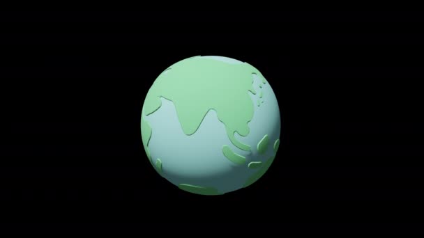 Roterende transparante wereldbol gemaakt in 3D — Stockvideo