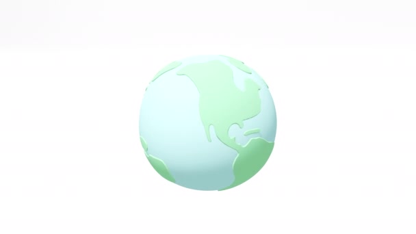 Obracający się przejrzysty glob stworzony w 3D — Wideo stockowe