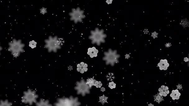 Material Fondo Cristales Nieve Cayendo — Vídeos de Stock