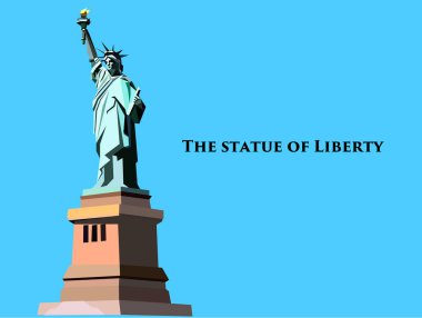 Özgürlük Heykeli çokgen dokunuşunun vektör çizimi