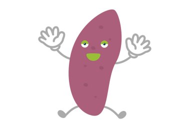 Basit ve tatlı bir patates karakterinin vektör çizimi