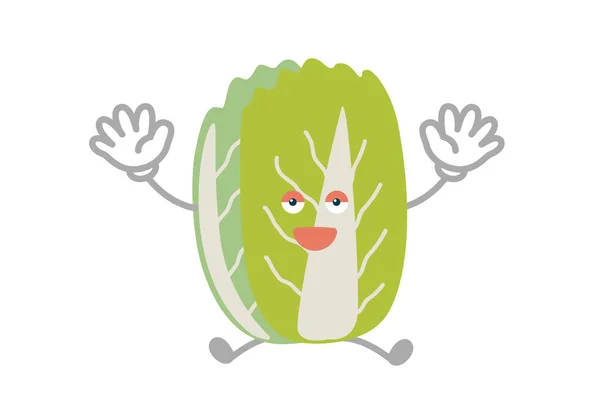 シンプルでかわいい野菜のキャラクターのベクトルイラスト — ストックベクタ