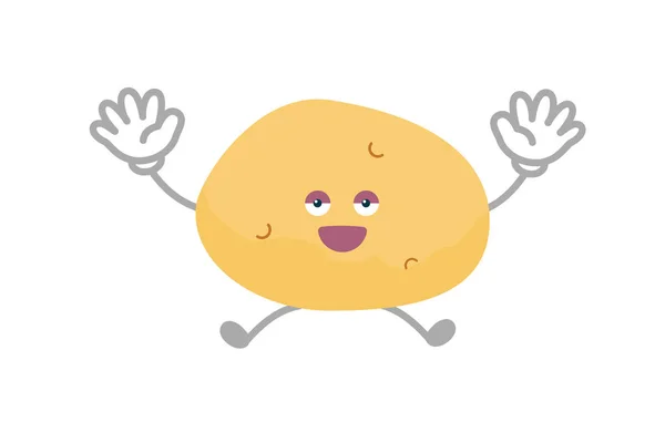 ジャンプするシンプルでかわいいジャガイモのキャラクターのベクトルイラスト — ストックベクタ