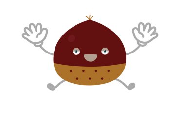 Basit ve sevimli kestane rengi karakter atlamasının vektör çizimi