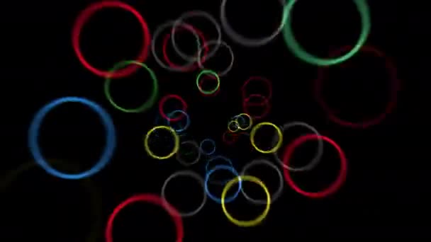 Motion Videos Colorful Rings Move — Stock Video