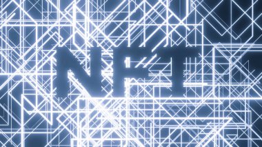 Dijital ışık ağlarından NFT karakterlerinin resmi