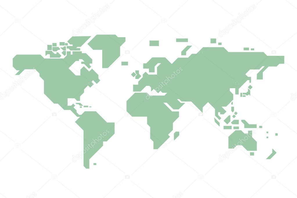 Vector illustration of a simple design world map