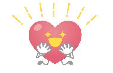 Kalp karakterinin vektör çizimi (çok memnun edici)