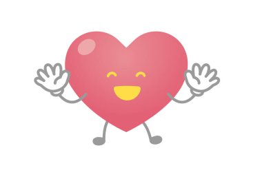 Kalp karakteri çizimi (gülümseme))