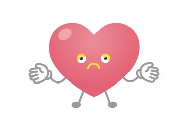 Kalp karakteri çizimi (iç çekiş))