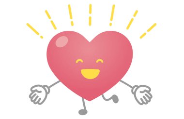 Kalp karakter vektörü çizimi (Hoşgeldiniz)