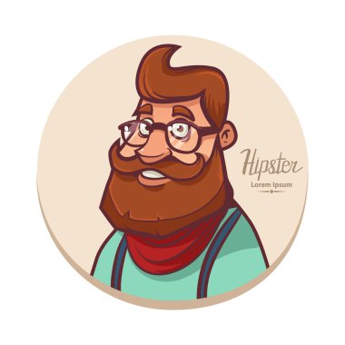 çizgi film hipster, baş