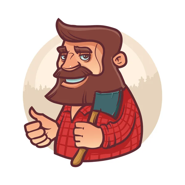 Lumberjack, man in circle — Stock Vector