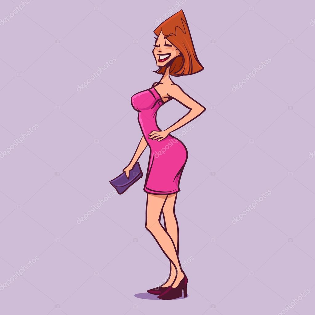 Femme mode dessin animé \u2014 Image vectorielle 107975298
