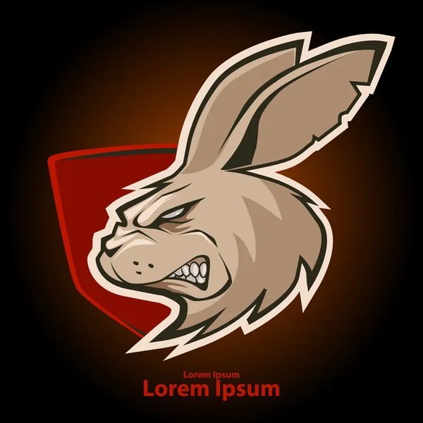 Logo kepala kelinci - Stok Vektor