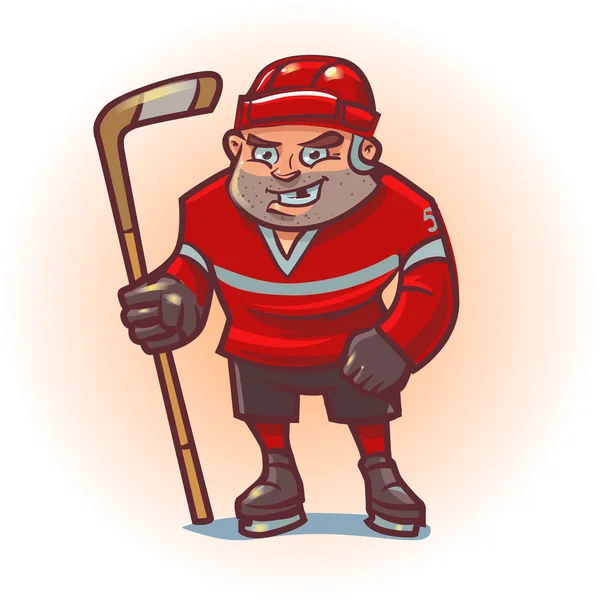 Hockeyspeler, man — Stockvector