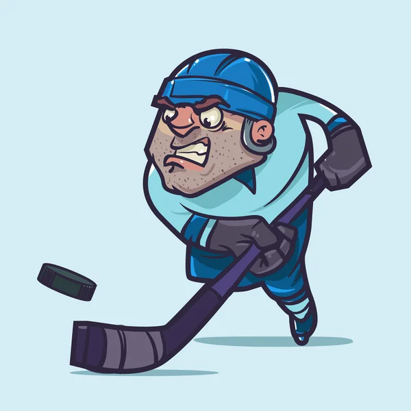 Hockey speler blauw formulier — Stockvector