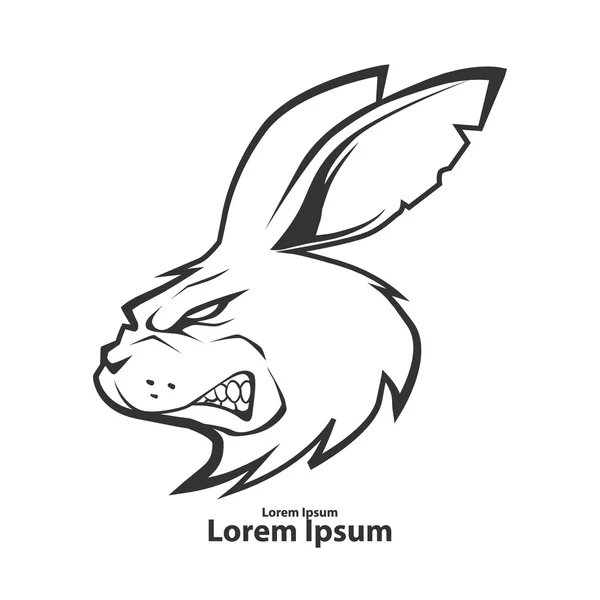 Hare huvud logotypen koncept — Stock vektor