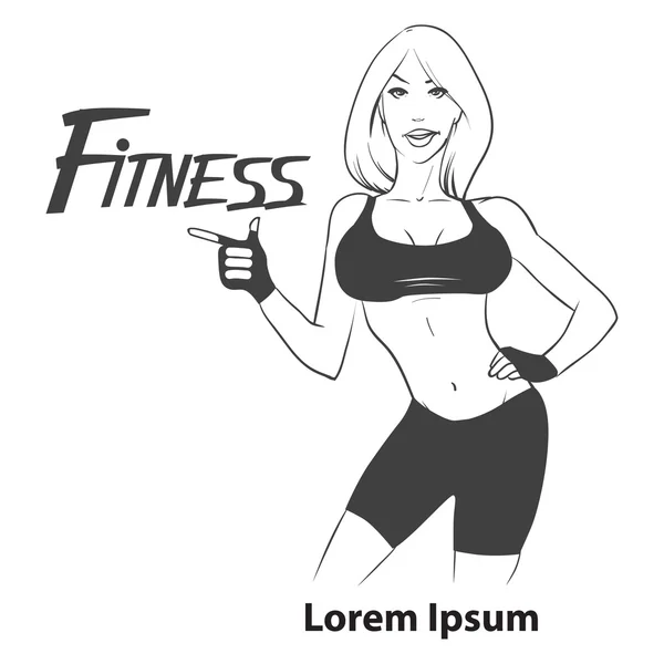 Mujer Fitness — Vector de stock