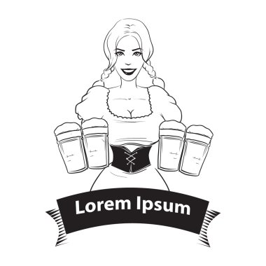 girl with beer clipart