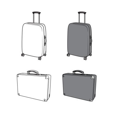 luggage vector set1 clipart