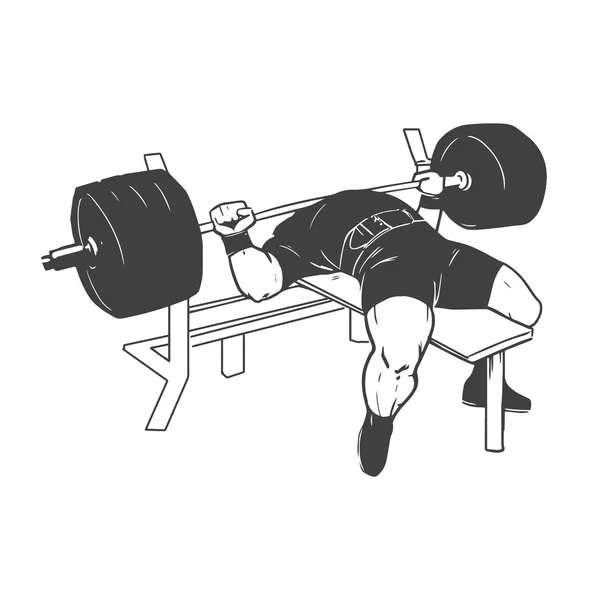 Presse banc powerlifting — Image vectorielle