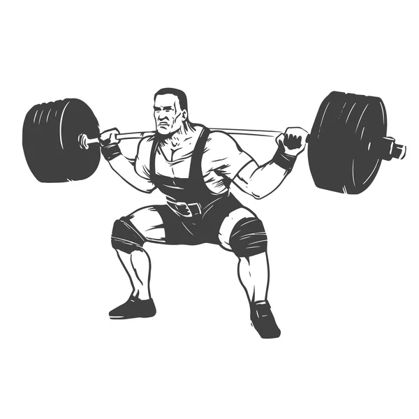 Powerlifting squat — Stock Vector