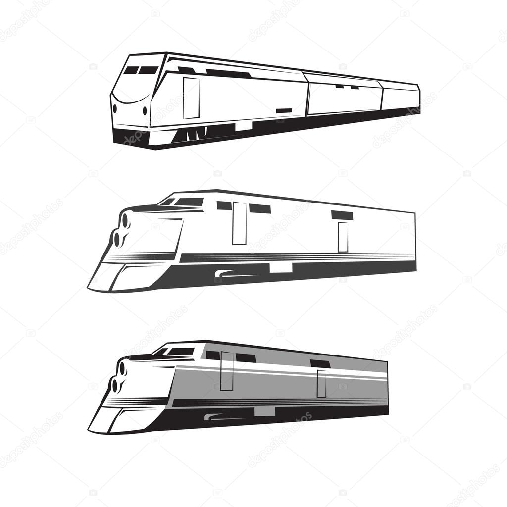 Train logo, simple vector illustration