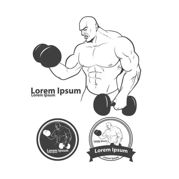 Hombre deporte poder gimnasio — Vector de stock