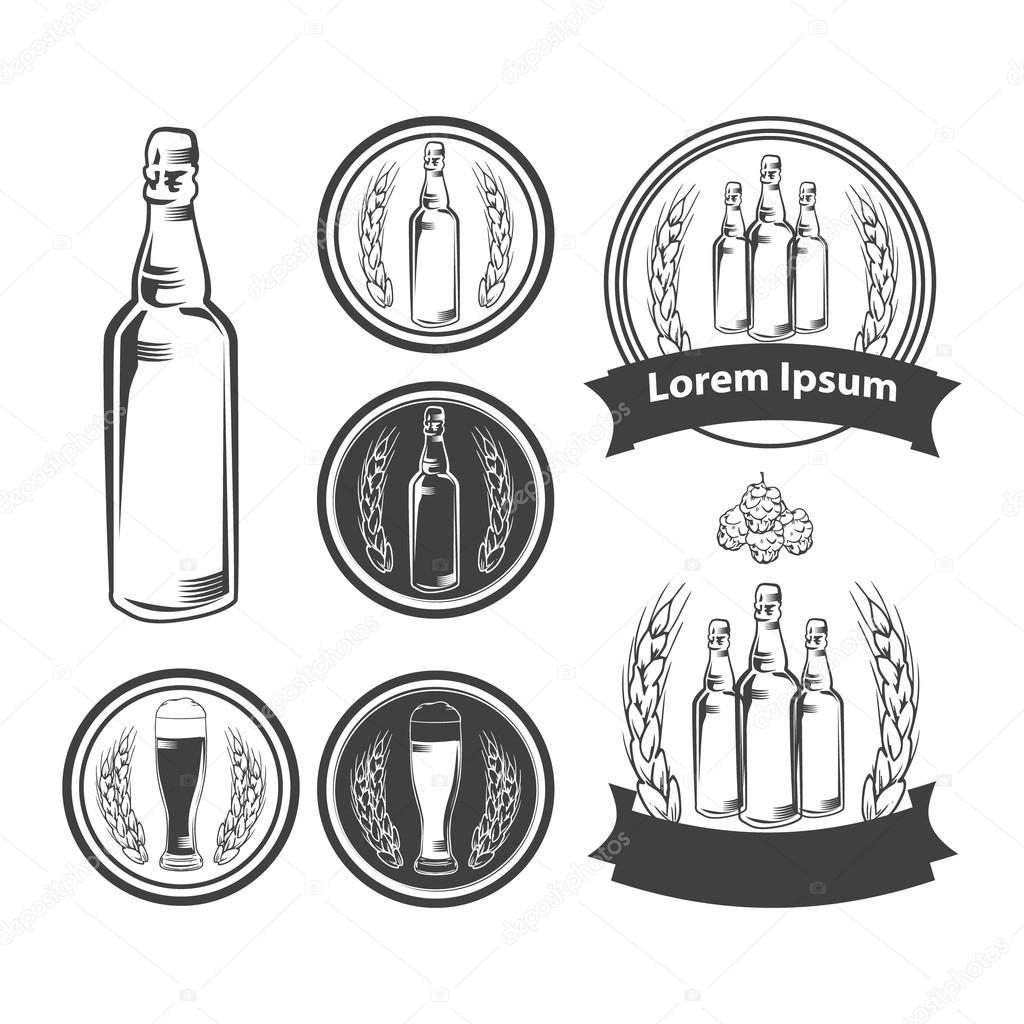 beer craft design elements bottle