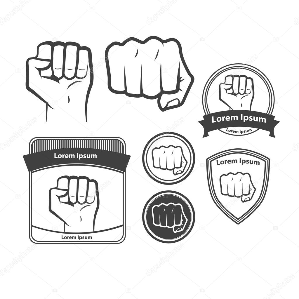 fist power design elements mascot symbol