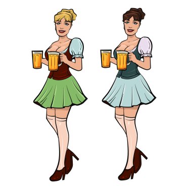 Kız bira vektör