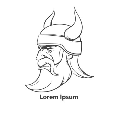 Viking baş kızgın profili