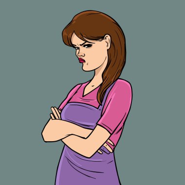 öfkeli kadın karikatür