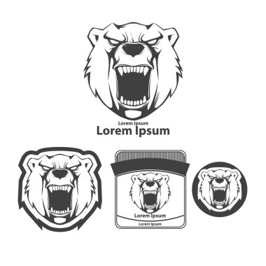 angry bear logo clipart