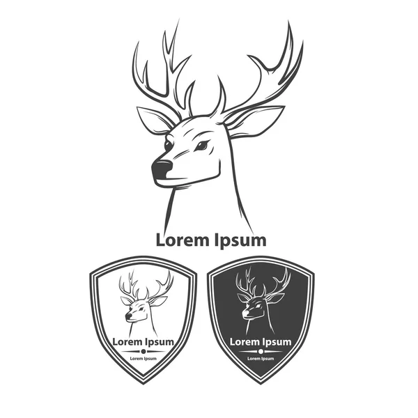 Deer head logo — Stock Vector