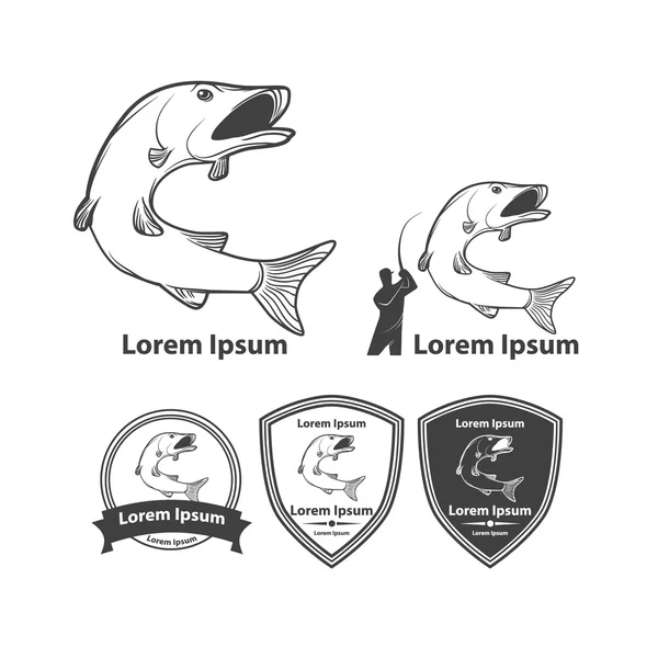 Balıkçı logo balıkçılık — Stok Vektör