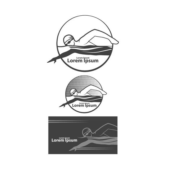 Logo club de natación — Vector de stock