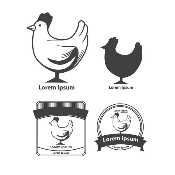 Chicken logo elements — Stock Vector