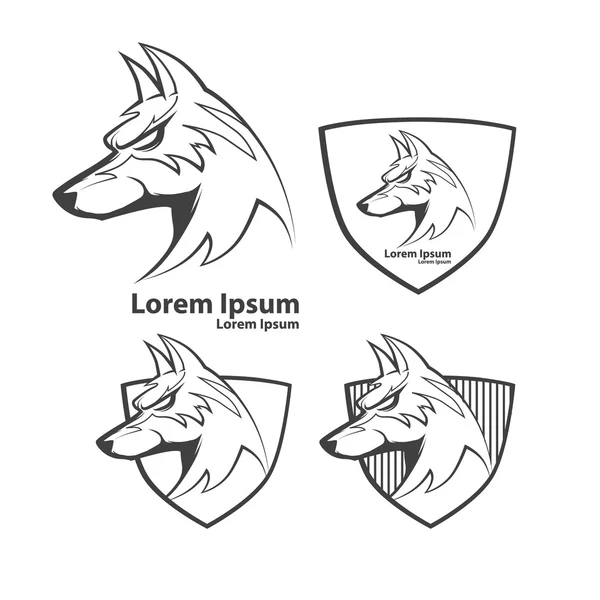 野生の犬のロゴ — ストックベクタ