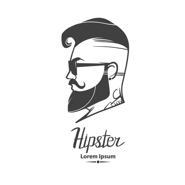 Hipster huvud logo — Stock vektor