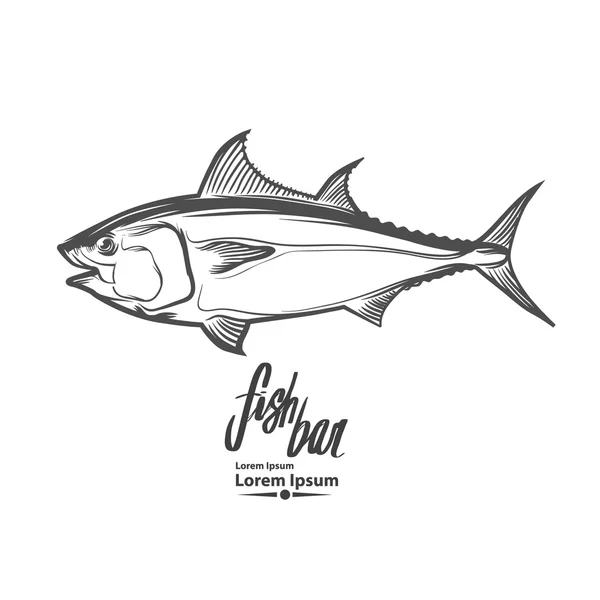 Ikan logo tuna - Stok Vektor