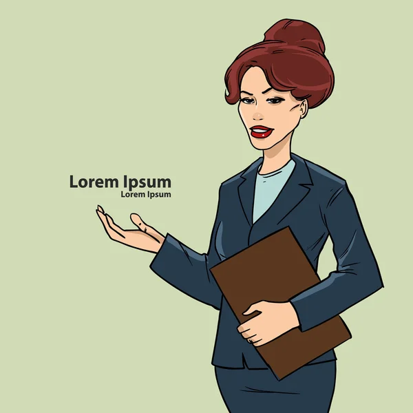 Mujer de negocios imagen puntiaguda — Vector de stock