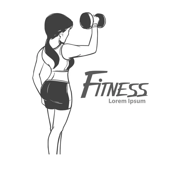 Chica fitness deporte — Vector de stock