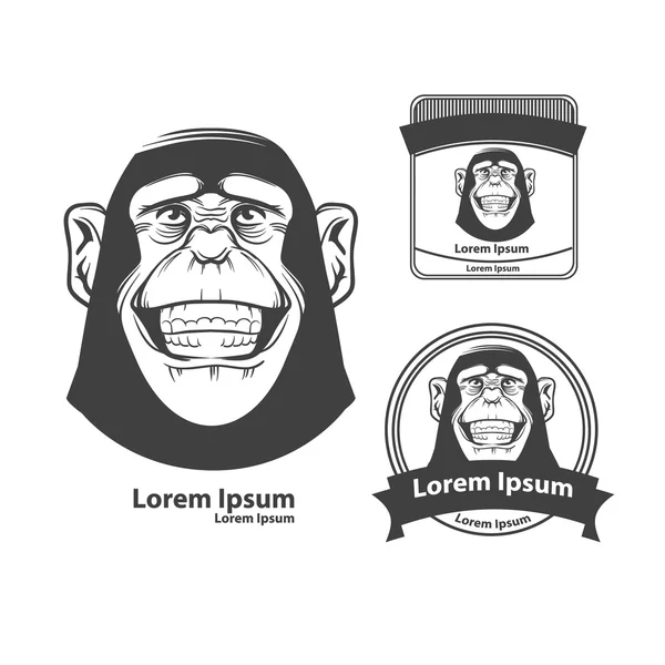 Monkey logo elements — Stock Vector