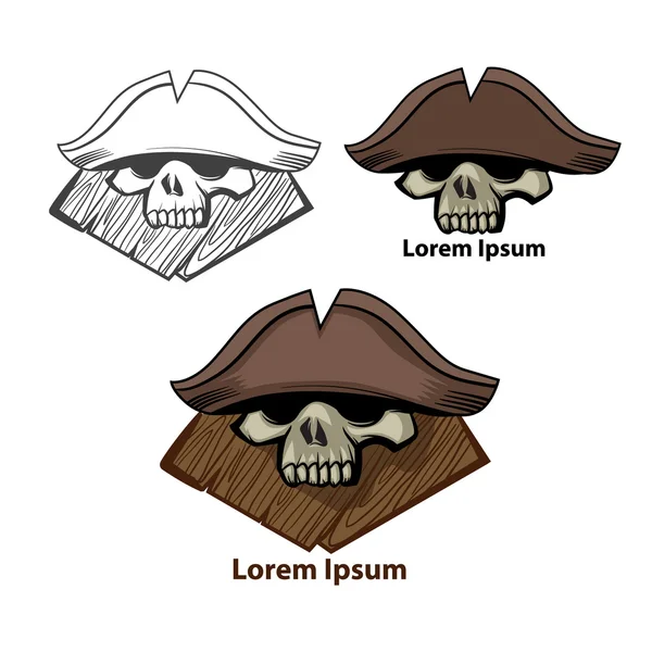 Pirate skull logo — Stock Vector
