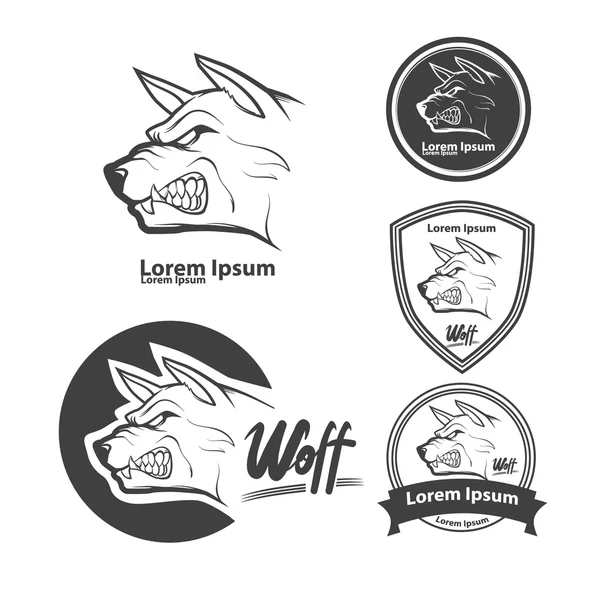 Logotipo raiva lobo —  Vetores de Stock